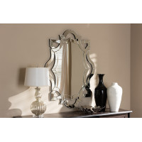 Baxton Studio RXW-6161 Colina Modern and Contemporary Silver Finished Accent Wall Mirror